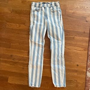 Blue & White Stripe Zara Jeans